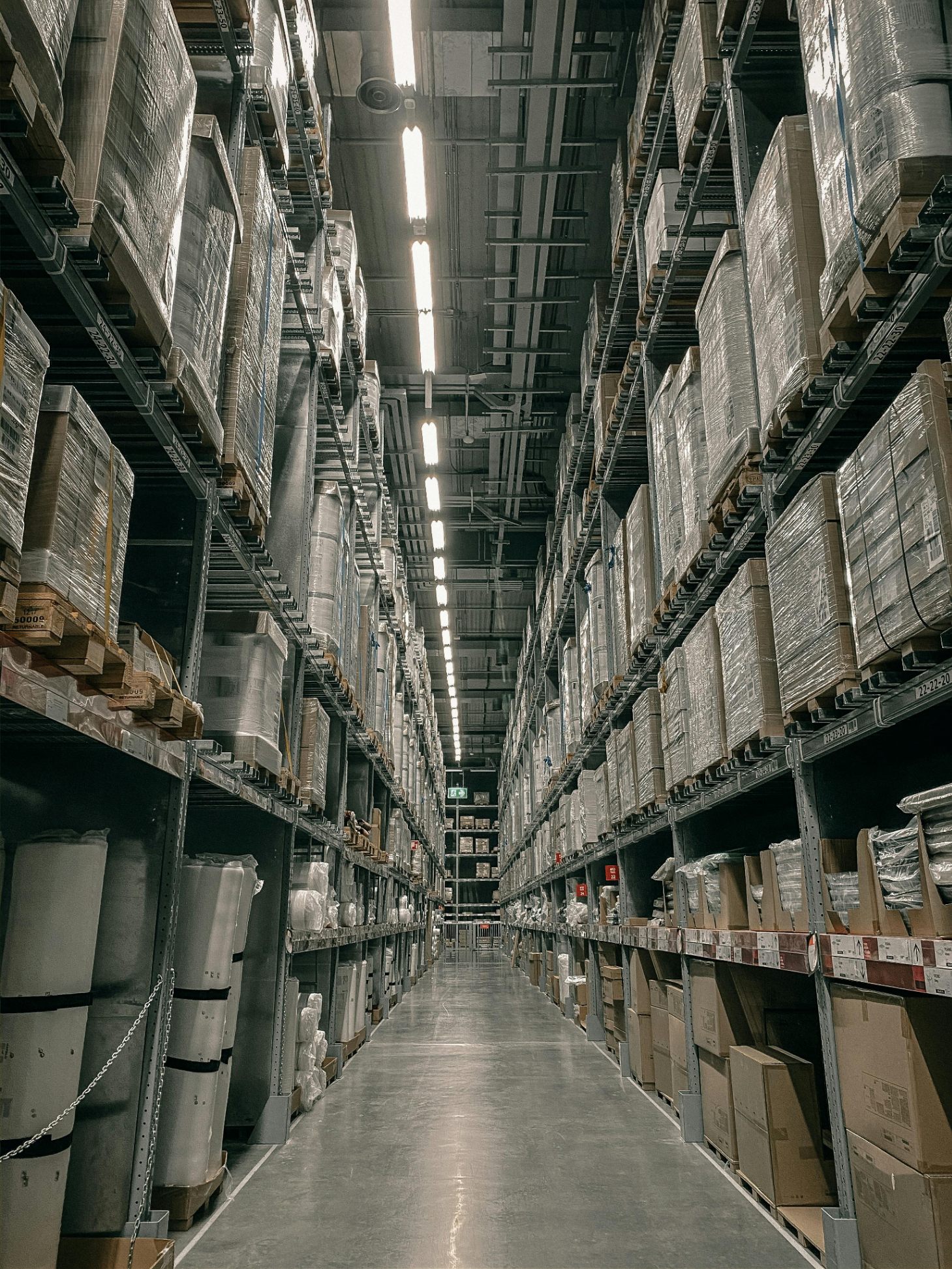 Truck loading dock bays at a distribution centre